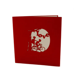 Vietnamese Hand-made Pop-up Card - Bicycle Love
