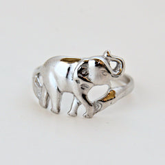 Single Silver Elephant Ring