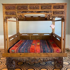 Late 19th Century Chinese Wedding/Opium Canopy Bed