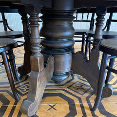 Antique Marble Table with Lazy Susan Top from Thailand