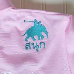 Youth - Pink/Green Sash Elephant Polo Jersey