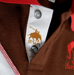 The Elephant Story Brown and Red Elephant Polo Jersey (Children's Sizes)