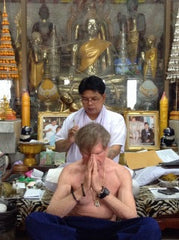 Khem Sak Tattoo Stick with Stand - Right Facing Elephant with Mahout