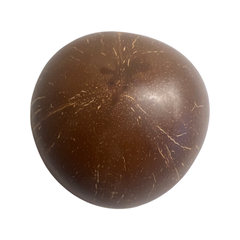 Eggshell & Mother of Pearl Lacquered Coconut Bowl w/Elephant Brown/Tan